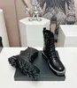 2023 Latest Women's Boots Low Heel Square Head Lace up Zipper Plaid Leather Face Formal Casual Banquet Work Matching Size 36-41 Box