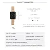 腕時計の長方形超視力ノルディックバウハウスシンプルデザインジャパンクォーツレディファッションステンレスメッシュブレスレットベルト女性230802