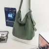 Borse da sera Borsa a tracolla slouchy hobo di grande capacità in tessuto di tela femminile oversize 2023 Y2K Libro di scuola minimalista Laptop Panno morbido laterale