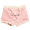 Panties 2pcs Summer New Girls' Boxer Briefs Panties Cotton Underwear Breathable Soft Cartoon Animals for Young Girls Aged 38 Underpant x0802