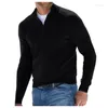 Männer Pullover Herbst Dicke Warme Gestrickte Bequeme Kleidung Half Zip Flce Wintermantel Solide Lange Slve Rollkragen Shirts Pullover männer