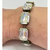 Pulseiras de ligação Vidro Cristal Incrustado Brilhante Pulseira Feminina Meninas Simples Requintado Cobre Garra Colar Corrente Casamento Nupcial Festa Feito à Mão