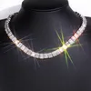 Anpassad högkvalitativ solid Pure Silver VVS D Color Baguette Moissanite Diamond Cuban Link Chain for Hiphop Life