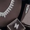 Conjunto de brincos de colar com zircônia cúbica, joias de noiva para acessórios femininos que estão na Europa, América e Ásia Central