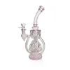 Nouveau style punch narguilés verre bang recycleur fumer tuyau d'eau Dab plate-forme 24 cm de hauteur avec joint de 14 mm