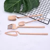 Dinnerware Sets 32Pcs Matte Gold Cutlery Set Knife Fork Spoon Dinner Tableware 304 Stainless Steel Bar Party Flatware Silverware