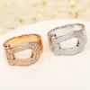 Bröllopsringar Europeiska som säljer 925 Sterling Silver Zircon Horseshoe Ring for Women s Fashion Luxury Brand Party High End Design Jewelry 230802