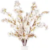 Dekorativa blommor Cherry Flower Branches Plum Blossom Artificial 39 Inch Tree Stems (3 st rosa)