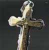 Anhänger-Halsketten, cooles goldenes 2-lagiges hochwertiges Herrenschmuck-Edelstahl-Bibelkreuz