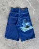 Herr shorts streetwear y2k harajuku retro hip hop grafik överdimensionerad baggy denim herr sommar 2023 gotisk basket kort