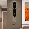 Relógios de parede Silencioso Luxo Design Nórdico Ouro Preto Metal Elegante Relógio Grande Quarto para Meninas Orologio Da Parete Decoração da Casa