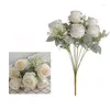 Flores decorativas buquê rosa grande flor artificial seda para casa de casamento decoração floral diy buquês falsos de alta qualidade