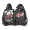 Hellstar Hoodies Herren Sweatshirts High Street Kapuzen-Trainingsanzug Harajuku Y2K Stranger Things Warme Pullover Sweatshirts Lose Hip Hop Hoody S-XL