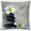 Kudde/dekorativ Buddha Zen Stone Flower Series Gift Home Office Decoration Bedroom SOFA CAR CUSHION COVER R230727