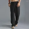 Men's Pants 2023 Large Loose Casual Linen Breathable Cargo