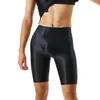 Pantaloncini da uomo eleganti palestra U convessi protettivi senza cuciture tinta unita ghiaccio seta skinny fitness