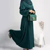 Ethnic Clothing Ramadan Satin Abaya Closed Hijab Dress Turkey Muslim Plain Basic Abayas For Women Dubai Long Dresses Islamic Clothes Kaftan