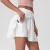 Lu femmes sport Yoga jupes Shorts d'entraînement fermeture éclair plissé Tennis Golf jupe Anti exposition Fitness jupe courte avec poche AL7991