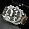 Wristwatches Mechanical Watch Waterproofing Luxury Band BR Luminous Calendar Camouflage Stainless Steel 46MM Automatic Men Wristwatch