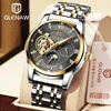 Relógios de pulso GLENAW 2023 Relógio masculino Top Fashion Business Automático à prova d'água Mecânico Montre Homme Box