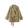 Hommes Trench Coats Printemps Et Automne Conception Coréenne Asymétrique Lâche Décontracté Tempérament Longueur Moyenne Coupe-Vent Manteau Femme