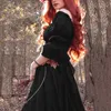 Günlük Elbiseler Kadın Trompet Kollu İrlandalı Gömlek Elbise Korse ile Geleneksel Cosplay Kostümleri Kadınlar İçin Gotik Uzun