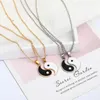 Chains Chinese Style Retro Necklace Fashion Jewelry Couple Pendant Creative Tai Chi Gossip Round Flower BFF Friendship