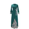 Womens Wear Middle East Malay Southeast Asian Vintage Print Long Sleeve Big Swing Dress