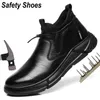 Sapatos de segurança sapatos de segurança de moda masculino de aço de aço tampa de dedo masculino botas indestrutíveis sapatos de proteção calçados de segurança à prova de punção 230801