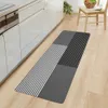 Carpets 1pc Striped Patchwork Print Kitchen Floor Mat Living Room Decor Carpet Home Hallway Entrance Doormat Balcony Door Anti Slip Rug R230801