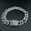 Urok Bracelets Wysokiej jakości 51G Hip Hop Full Aaa Stone Bling Out Out Pave Men S Bransoletka Miami Cuban Link Sain for Men Jewelry 230802