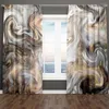 Gordijn 3D Klassieke Marmeren Textuur Goud Zwart Rock Twee Drape Dunne Gordijnen Voor Woonkamer Slaapkamer Decor 2 Stuks