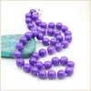 Chaînes 10mm Rond Pur Violet Couleur Verre Perle Shell Collier Perles Cravates Noué Entre Chaque Perle De Mode Fabrication De Bijoux Conception