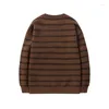 Maglioni da uomo Maglione Maschile Pullover Cotone a righe Allentato Autunno Inverno Moda Jersey Mens Harajuku Basic Boy Jumpers