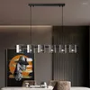 Подвесные лампы Light Luxury Restaurant Lamp All Copper Modern Simple и длинная столовая столик Nordic Designer ins Style Bar