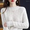 Women's Sweaters Spring Autumn Women Half Turtleneck Cashmere Sweater Thin Slim Soft Knitted Pullovers Crochet Knitwear Hollow Out Jumper