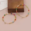 Dangle Oorbellen Rice Bead Circle Bohemia Tide Hand Knitting Alloy Design Fashion Simple Beaded