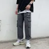 Heren Jeans Overalls Heren Goth Mode Lowrise Denim Retro Junk Oversized Street Kleding Harajuku Met Pocket Skinny