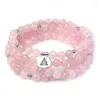 Strand Natuurlijke Roze Kristallen Armband 108 Kralen Yoga Armbanden Boeddha Rozenkrans Steen Sieraden Voor Vrouwen Mannen Groothandel