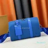 High quality Designer Bags Klein Blue leather shoulder Bag men and women Large capacity portable Travel Bag Classic embossed crossbody bag