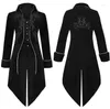 Men's Trench Coats Medieval Embroidery Jacket Steampunk Gothic Tailcoat Vintage Victorian Tuxedo Carnival Uniform Party Coat