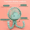 Electric Fans Fan för vagnvagn Portable Outdoor Camping Fans Clip on Handheld Baby Barnvagn Electric Fan USB Raddbart hem R230802