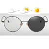 Sunglasses Outdoor Pochromic Multifocal Reading Glasses Female Round Progressive Bifocal Presbyopic Black Frame Men Women NX