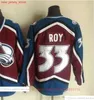 Film Vintage Hockey 21 Peter Forsberg Jerseys CCM Embroidery 27 John Wensink 33 Patrick Roy 52 Adam Foote Jersey Blue Red White Men