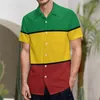 Chemises décontractées pour hommes Rasta Stripes Une chemise à manches courtes Nouveauté Tshirt Suit High Grade Running USA Taille