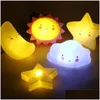 Led Jouets Mignon Veilleuse Étoiles Fruit Dinosaure Sile Doux Dessin Animé Bébé Enfant Pépinière Lampe Chambre Décoration Cadeau Enfant 2021 Y2 Drop Deli Dhz6M