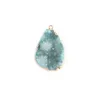 Pendant Necklaces 2 PCS Water Droplets Shape Natural Crystal Druzy Cluster Reiki Healing Jewelry Making DIY Necklace Earring Accessories