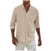 Men's Casual Shirts Camisas E Blusas Blouse Loose Tops Long Sleeve Tee Shirt Fashion Hawaiian Solid Men Handsome