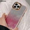 Custodie per cellulari Custodia di lusso con pietre preziose colorate per iPhone 12 Pro 13 14 Pro Max Cover sfumata glitterata per iPhone 13 Pro Max 14 Plus Cover trasparente L230731