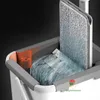 Mopps Mop Magic Floor Squeeze Squeeze Mop med Bucket Flat Bucket Rotating Mop For Wash Floor House Home Cleaning Cleaner Easy 230802